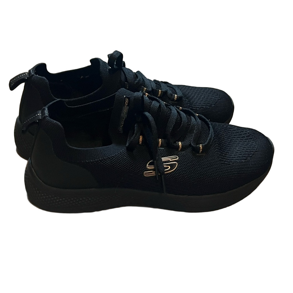Skechers Sleek Black and Rose Gold Sneakers